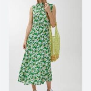 Arket Green Floral Midi Dress